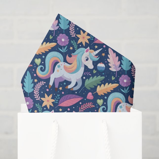 KINDER MAGICAL UNICORN PATTERN SEIDENPAPIER (Geschenktüte)