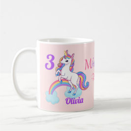 Kinder Magische 3. Geburtstag Einhorn Rosa Tasse