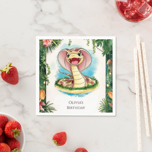Kinder Magische Schlange Geburtstag Serviette (Beispiel)
