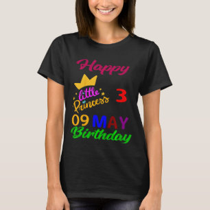 Kinder Mai Mädchen Geburtstag 9. Mai 3. Geburtstag T-Shirt