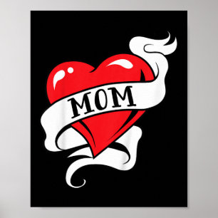 Kinder Mama Herztattoo für Mütter Tag Liebe Mama Poster