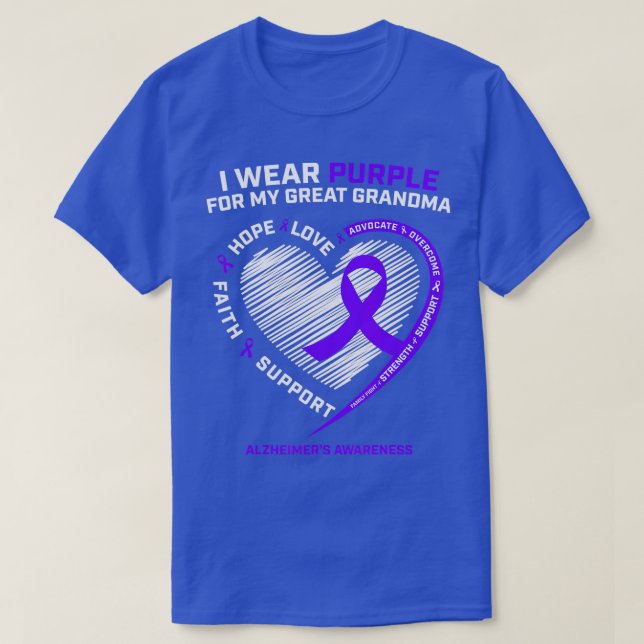Kinder Männer Frauen Lila Großes Oma Alzheimers Aw T-Shirt (Design vorne)
