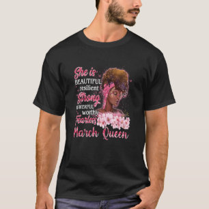 Kinder März Königin Weibchen Schwarz glücklich Geb T-Shirt