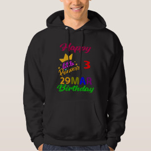 Kinder März Mädchen Geburtstag 29 März 3. Geburtst Hoodie