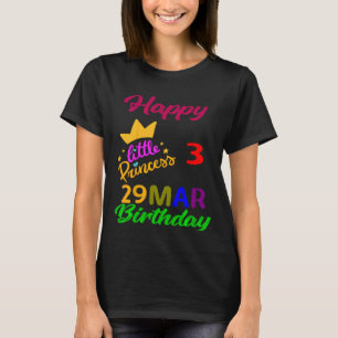 Kinder März Mädchen Geburtstag 29 März 3. Geburtst T-Shirt