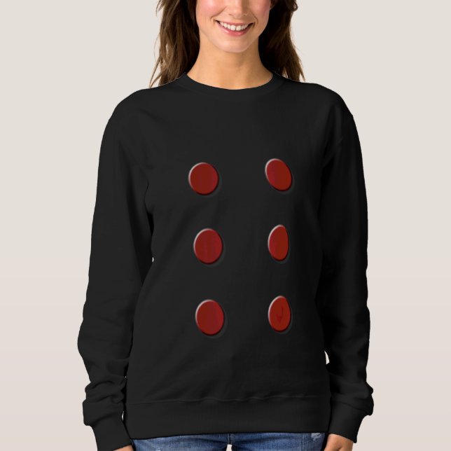 Kinder Master Builder Kostüm Dunkelrot Baustein Sweatshirt (Vorderseite)