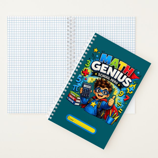 Kinder-Mathe-Notizbuch | Mathe-Genie Notizbuch (Innen)
