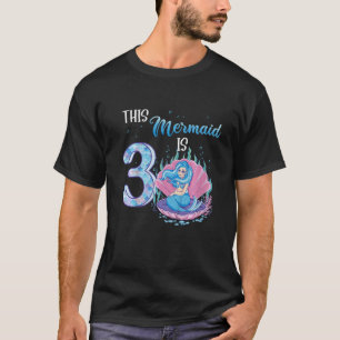 Kinder Meerjungfrau 3 Geburtstag 3 Jahr Mädchen T-Shirt