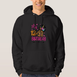 Kinder mein 12. Geburtstag Einhorn Black Girl Gebu Hoodie