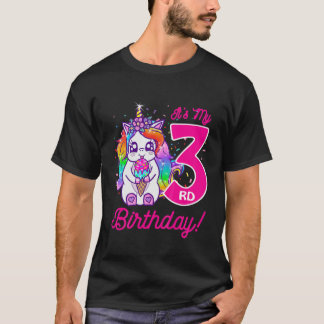 Kinder mein 3. Geburtstags-Eiscreme-Regenbogenunik T-Shirt