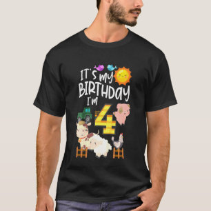 Kinder meinen Geburtstag im Alter von 4 Jahren T-Shirt