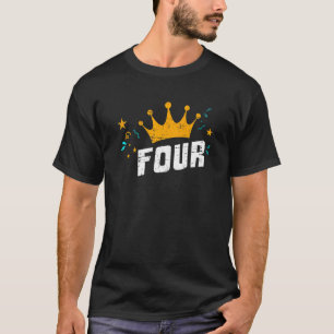 Kinder meinen vierten Geburtstag mit Krone und ich T-Shirt