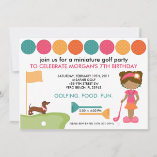 Kinder Minigolf Geburtstagsparty Einladungen