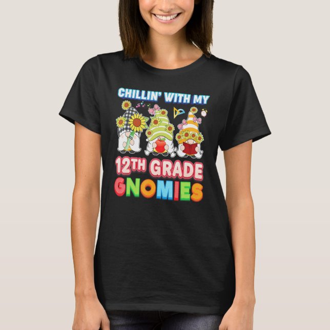 Kinder mit 12. Grade Gnomies Zwölfte Lehrerin T-Shirt (Vorderseite)