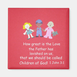 Kinder mit Bibelverse Magnet