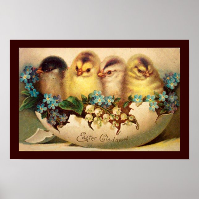 KINDER MIT BLUME IM OSTEREI POSTER (Vorne)