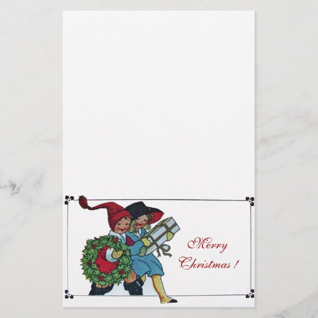 KINDER MIT CHRISTMAS GIFTS BRIEFPAPIER (Vorderseite)