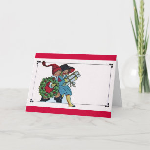 KINDER MIT CHRISTMAS GIFTS FEIERTAGSKARTE