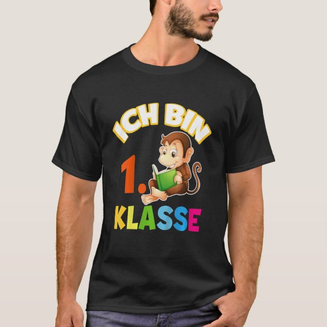 Kinder mit deutschem Text Ich bin 1. Affe T-Shirt (Vorderseite)