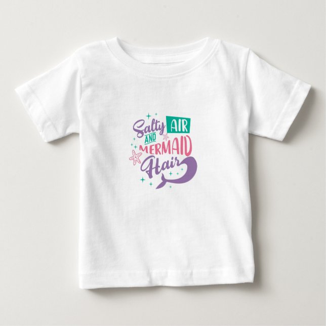 Kinder mit gesunder Luft und Meerjungfahne Baby T-shirt (Vorderseite)