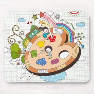 Kinder mit Malerpinseln Mousepad
