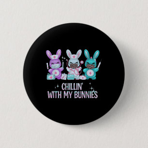 Kinder mit meinen Bunnies-Krankenschwestern Ostern Button