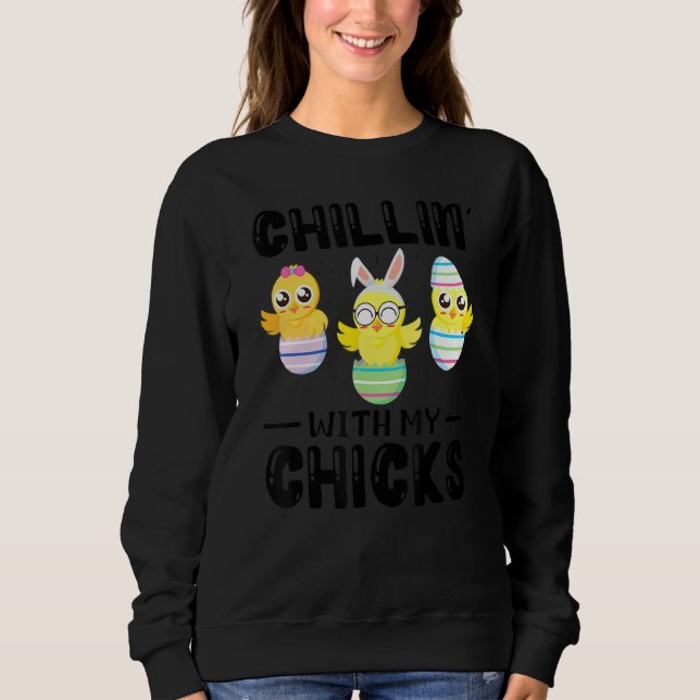 Kinder mit meinen Chicks Ostertag Sweatshirt (Vorderseite)