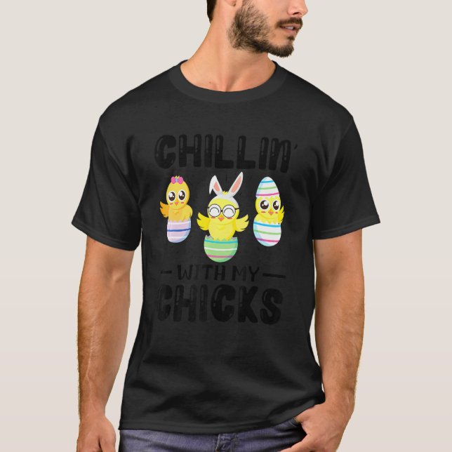 Kinder mit meinen Chicks Ostertag T-Shirt (Vorderseite)