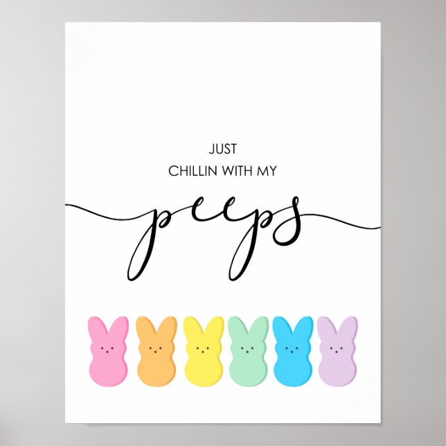 Kinder mit meinen Piepen Pastel Osterkunst Poster (Vorne)