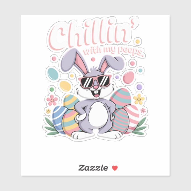 Kinder mit meinen Pieps Cool Osterhase Aufkleber (Blatt)