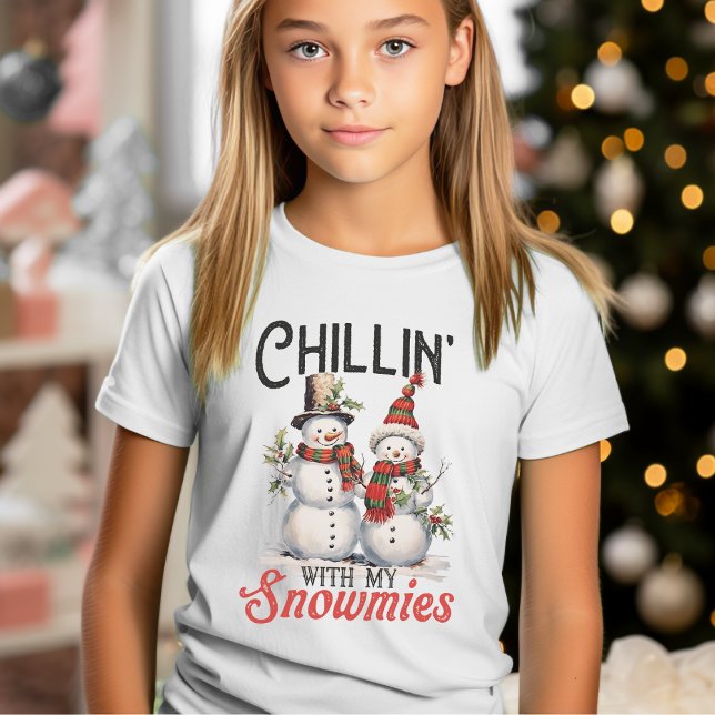 Kinder mit meinen Schneemännern T-Shirt (Chillin With My Snowmies T-Shirt)