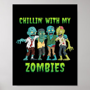 Kinder mit meinen Zombies Halloween Jungs Spaß Poster