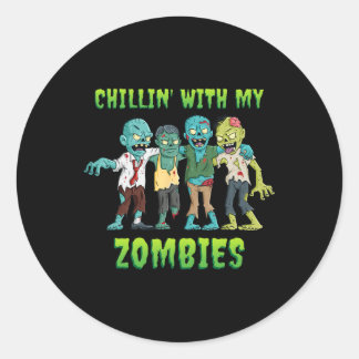Kinder mit meinen Zombies Halloween Jungs Spaß Runder Aufkleber
