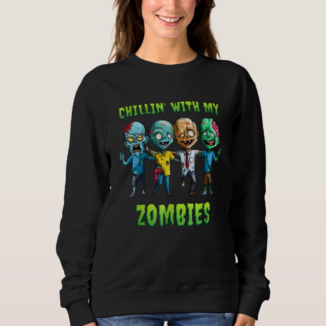 Kinder mit meinen Zombies Halloween Zombie Sweatshirt (Vorderseite)