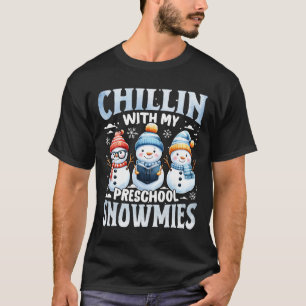 Kinder mit meiner Vorschulschneezeit Weihnachtsges T-Shirt