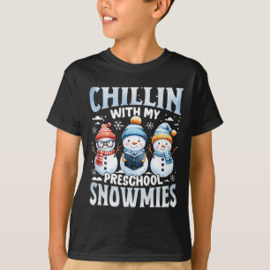 Kinder mit meiner Vorschulschneezeit Weihnachtsges T-Shirt