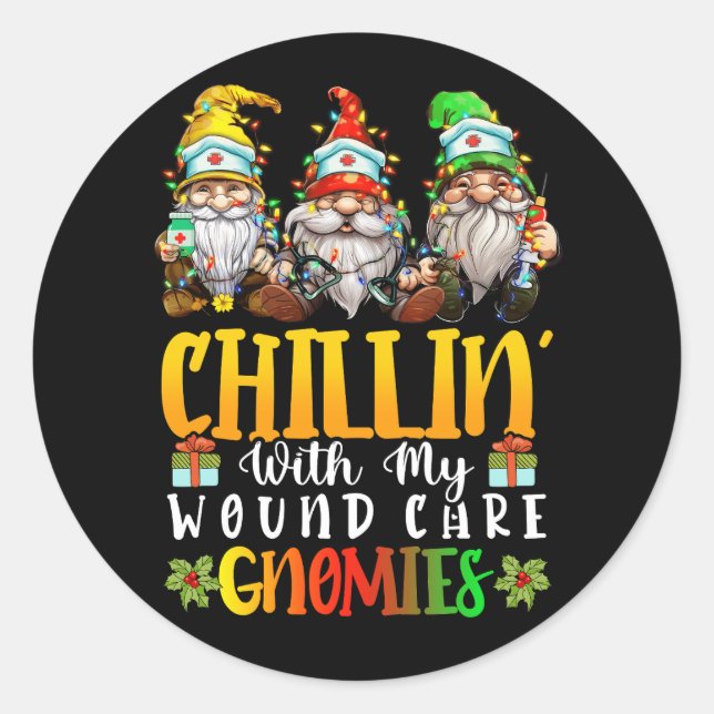 Kinder mit meiner Wundpflege Nurse Gnomies Gnomes  Runder Aufkleber (Vorderseite)