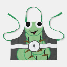 Kinder Mit Monogramm Raupe Schürze