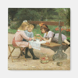 Kinder mit Nachmittagstee im Park Magnet
