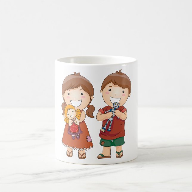 Kinder mit Spielzeug Kaffeetasse (Von Creator hochgeladen)