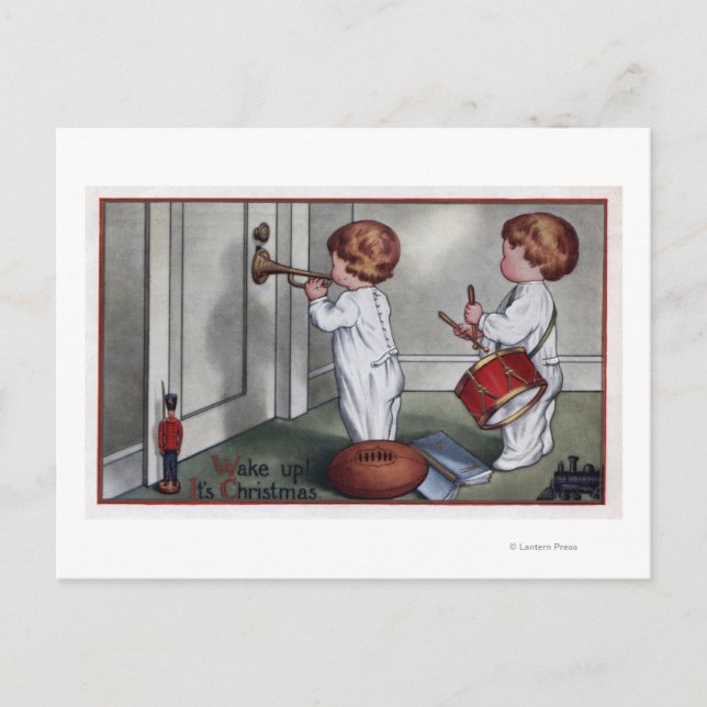 Kinder mit Trost und Trompete Postkarte (Vorderseite)