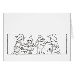 Kinder mit Vintager Kunstkarte