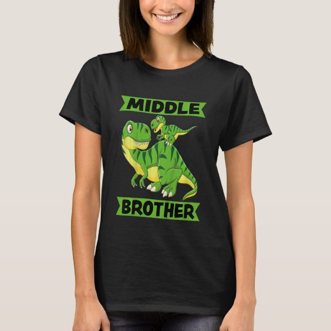 Kinder Mittel Bruder 2023 Dinosaurier Rex für Kind T-Shirt (Vorderseite)