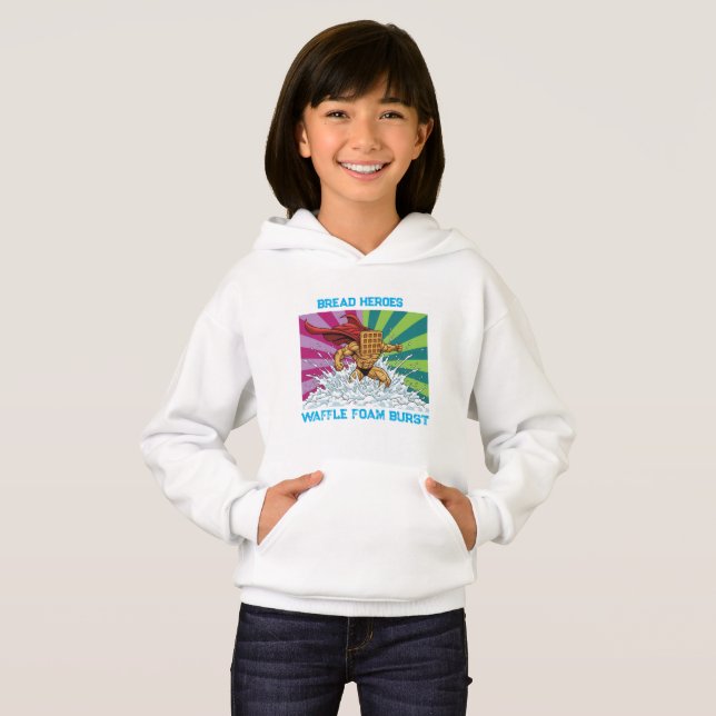 Kinder Mode Brot Helden Größe Mittel Hoodie (Vorne ganz)
