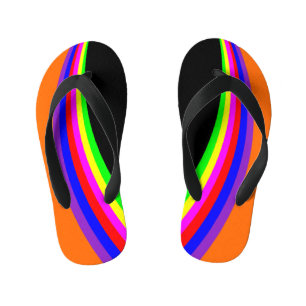 Kinder Moderne Geometrische Regenbogenfarbe Streif Kinderbadesandalen