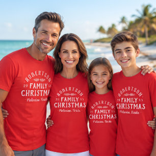 Kinder Moderne Rustikale Personalisierte Familienw T-Shirt