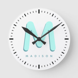 Kinder Modernes Niedlich Fun Individuelle Name 3D Runde Wanduhr