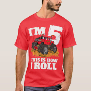 Kinder Monster LKW 5. Geburtstag Junge 5 Jahre alt T-Shirt