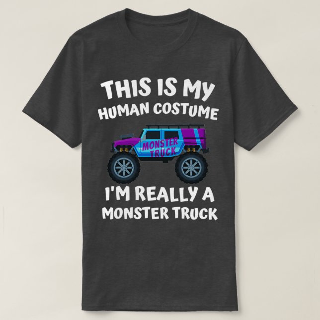 Kinder Monster LKW Halloween Kostümkind Jungen T-Shirt (Design vorne)