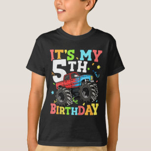 Kinder Monster LKW seinen 5. Geburtstag Junge 5 Fü T-Shirt